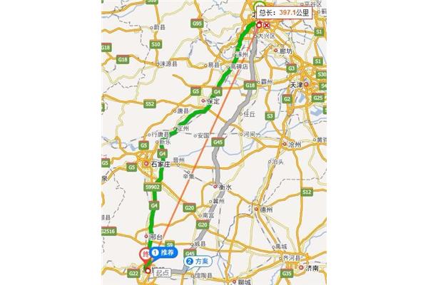 天津到北京多少公里,邯鄲到廈門多少公里?