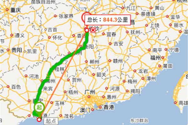 杭州到長沙多少公里
