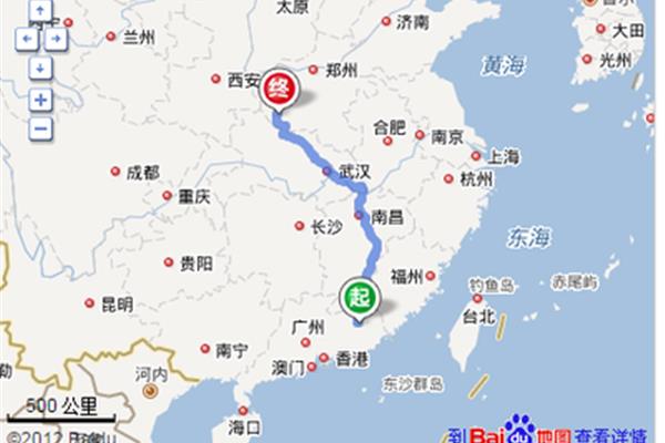 從河南省槐店到廣東省恩平有多少公里?