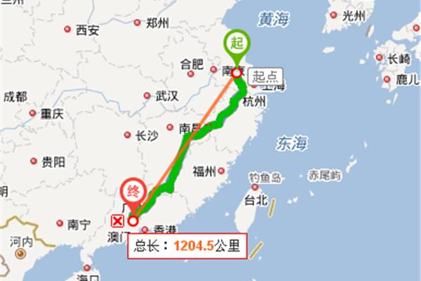 從廣州到杭州多少公里,從上海到廣州多少英里?