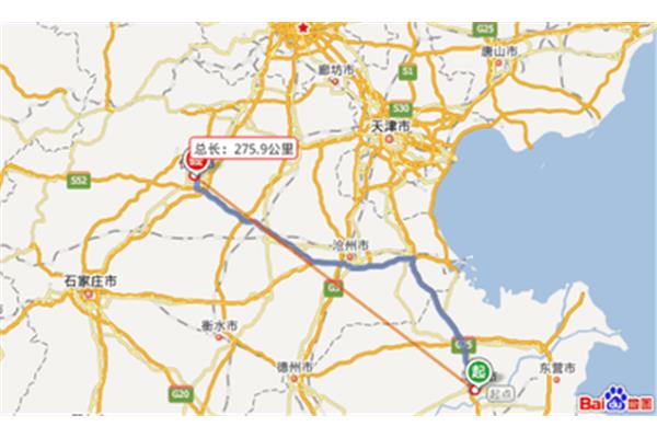 從石家莊到天津還有多少公里呢?