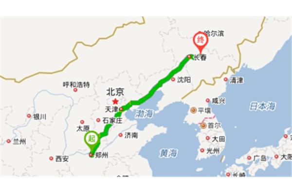 從天津開車到長春要多少公里?