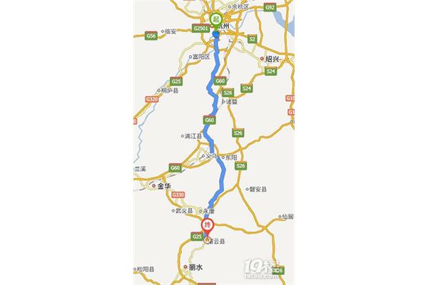 從麗水至杭州距離自駕游全程約264.3公里起點:富水市