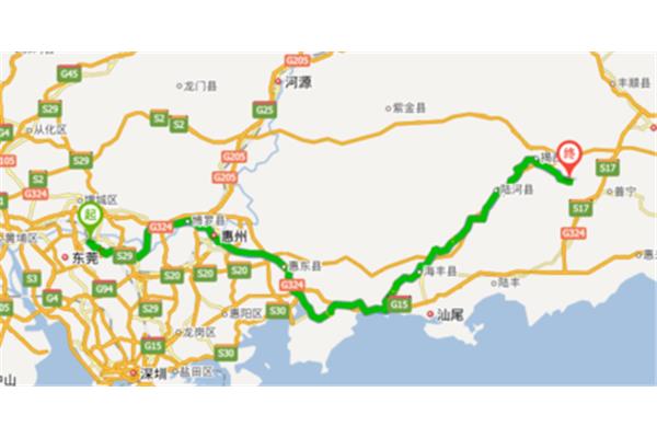 東莞到惠州多少公里