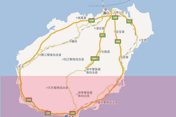 海南島海口到三亞,陽江到海南多少公里?