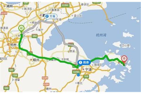 從杭州到舟山有多遠?公里數