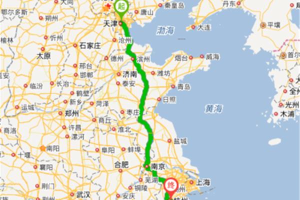 杭州至天津公路里程多少? 天津到杭州多少公里路程