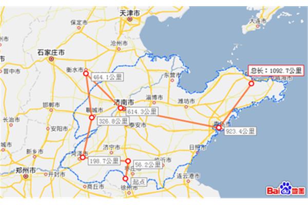 從煙臺蓬萊到菏澤城多少公里?