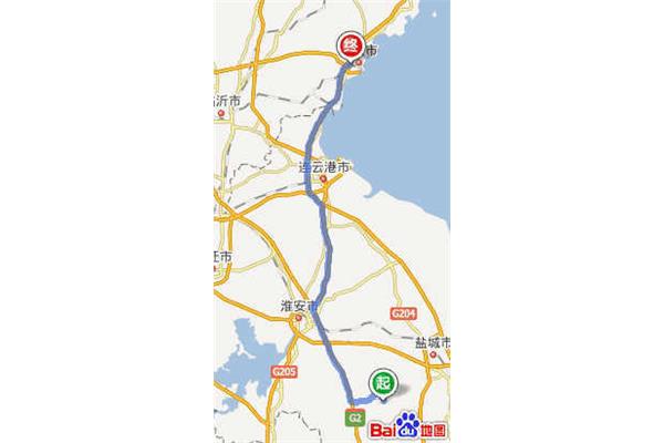 從淮安到連云港有多少公里駕車路線?