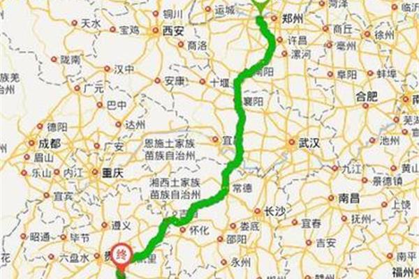 從陜西漢中到鄭州全程高速多少公里?