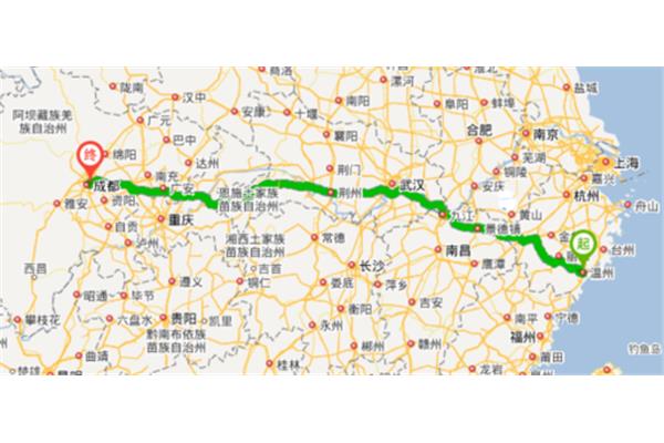 上海到溫州多少公里