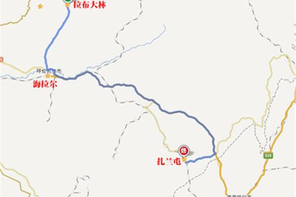 北京到扎蘭屯多少公里