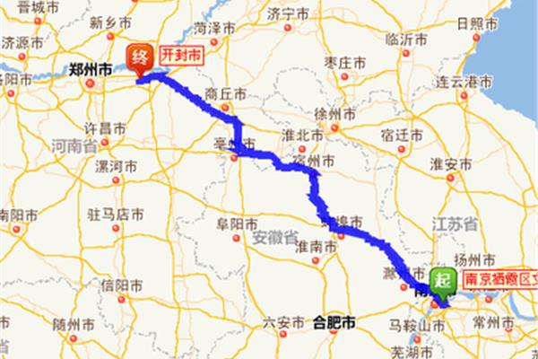 河南開封到蘇州多少公里,蘇州到開封不走高速怎么走?