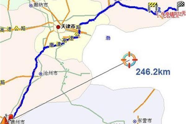 從東營到河北滄州多少公里滄州到東營多少公里