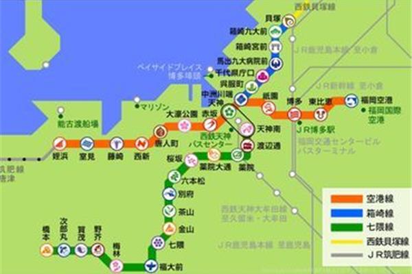 日本福岡地鐵,日本福岡地鐵線路圖